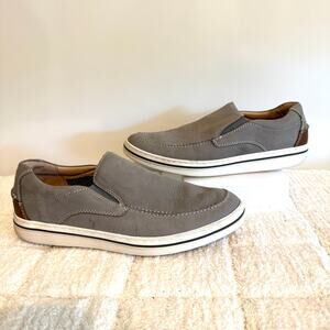 Johnston & Murphy Mens Sz 9 Gray Loafers Casual Preppy Career Scholar Business